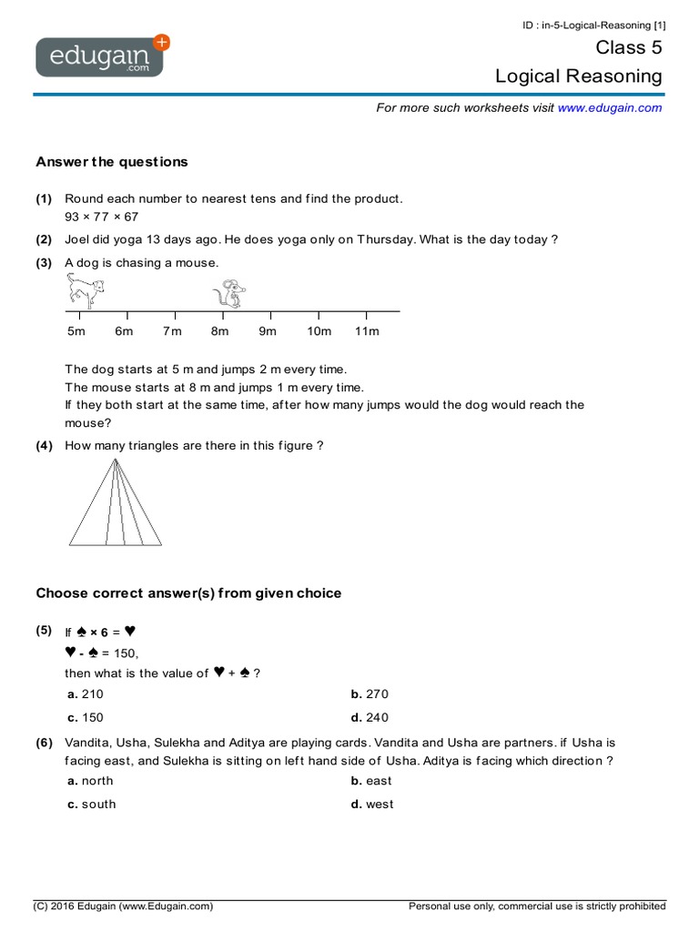 Grade 5 Logical Reasoning In | Rectangle | Teaching Mathematics