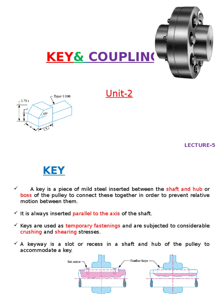 KEY& COUPLINGS.pptx Mechanics Machines