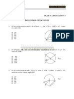 Taller Ejercitación #9 Ángulos en La Circunferencia PDF