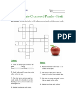 Intermediate Crossword Puzzle Fruit