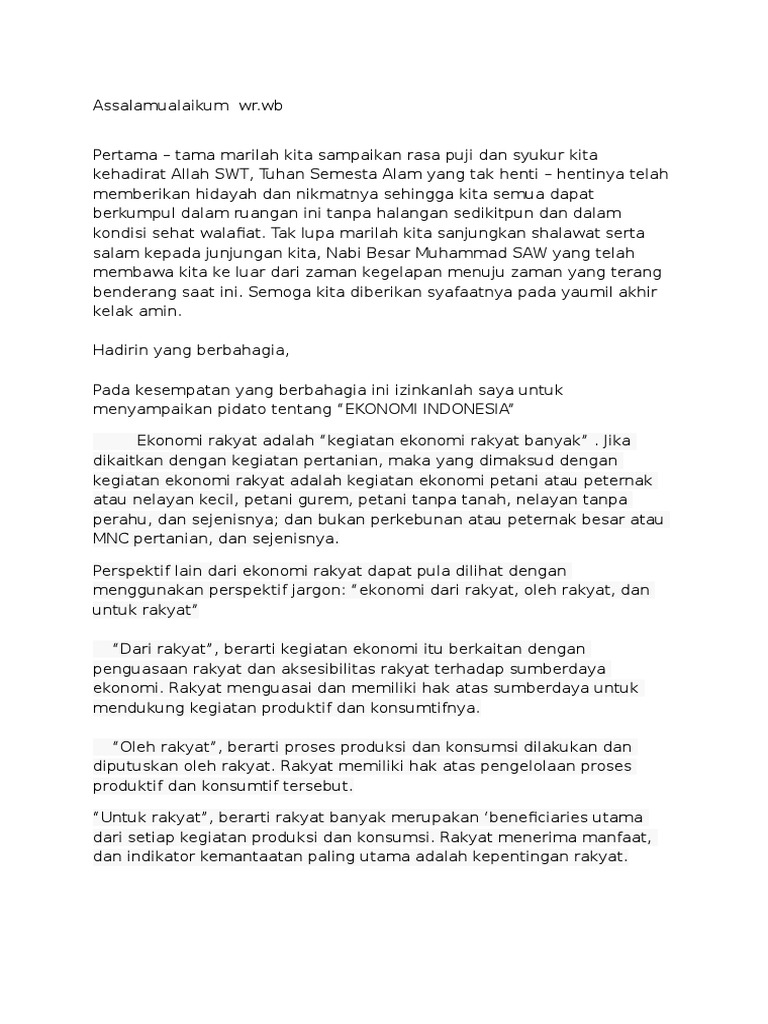 TEKS PIDATO EKSPOSISI
