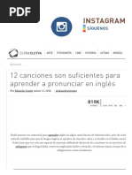 Download 12 Canciones Son Suficientes Para Aprender a Pronunciar en Ingls - Cultura Colectiva - Cultura Colectiva by Jose Luis Pino Matos SN313657803 doc pdf