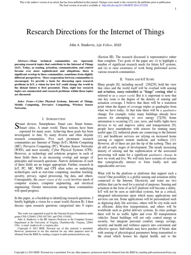 Iot | PDF | Internet Of Things | Control Theory