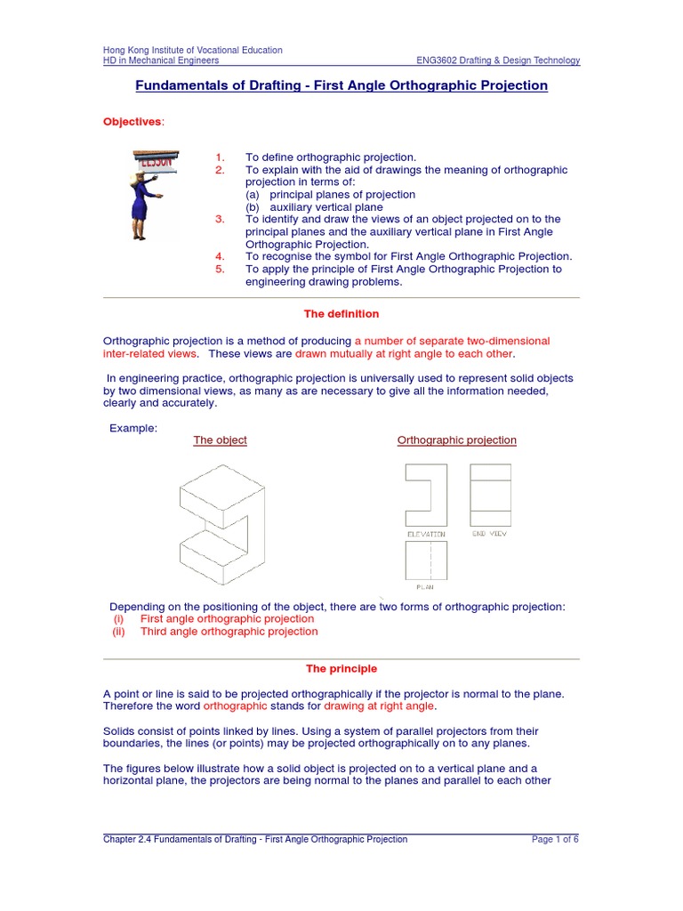 First Angle Orthographic Projection Guide | PDF | Technical Drawing ...