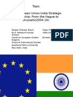 Topic The European Union-India Strategic Partnership: From The Hague To Brussels (2004-16)