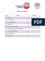 Table of Content: NO. Titles Pages 1. 2. 3. 4. 5. 6. 7. 8. 9