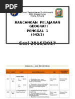 Rancangan Pengajaran Geografi STPM Penggal 1 Tahun 2017