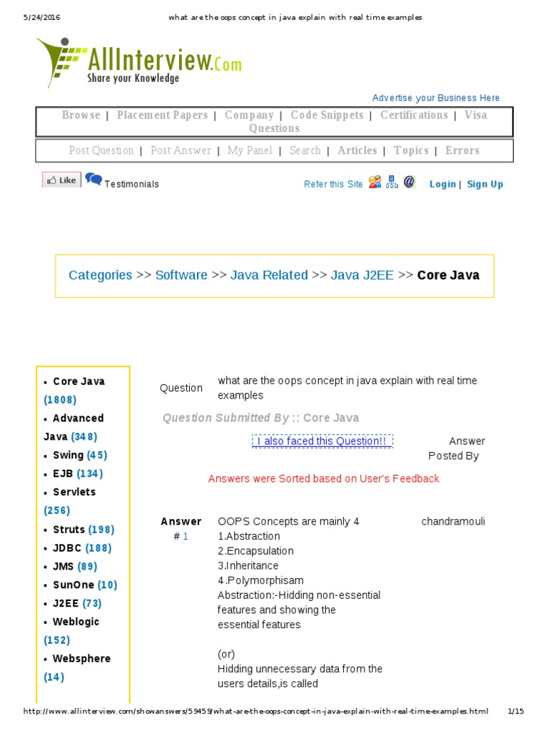 What Are The Oops Concept in Java Explain With Real Time Examples | PDF ...