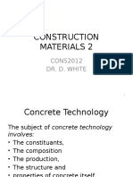 Construction Materials 2: CONS2012 Dr. D. White