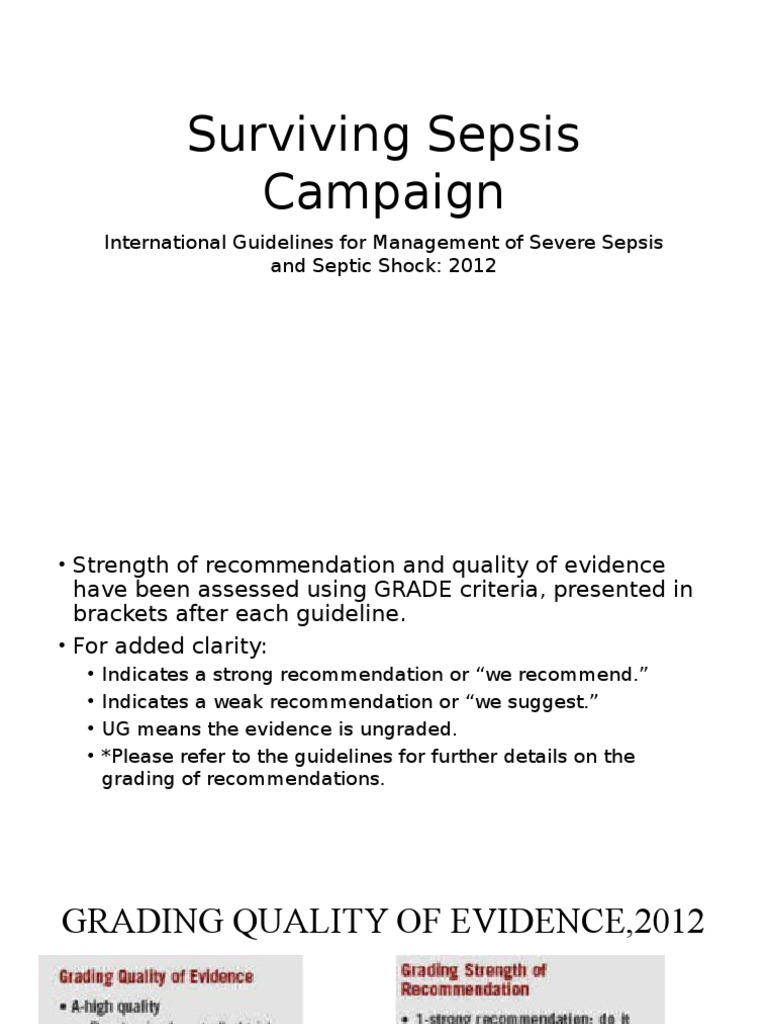 2012 Guidelines for Severe Sepsis Management | PDF | Sepsis | Shock ...