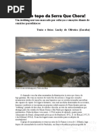 RUMO AO TOPO DA SERRA QUE CHORA