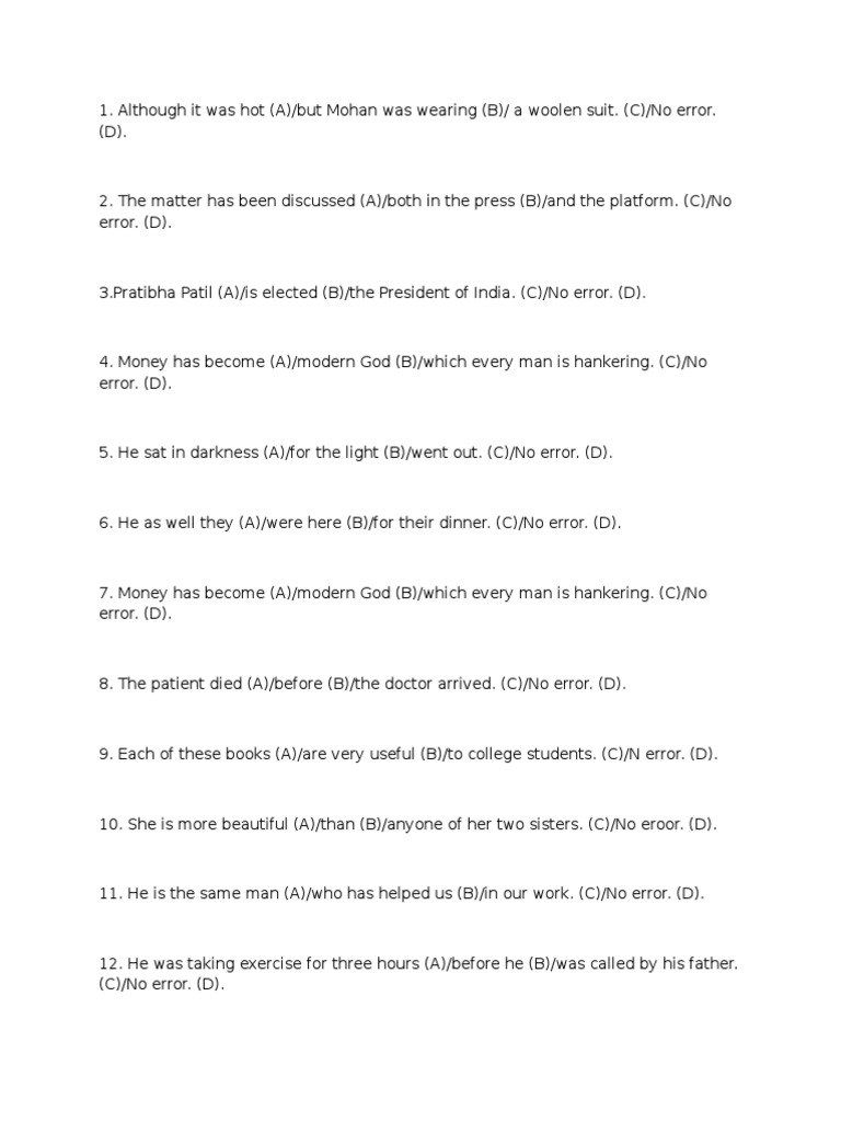 English Practice For Spotting Errors PDF