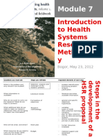 To Health Systems Research Methodolog Y: Bogor, May 23, 2012