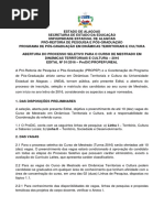 Edital Programa de Mestrado