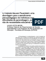 O Método Reuven Feuerstein Uma Abordagem para o Atendimento Psicopedagógico de Indivíduos Com Dificuldades de Aprendizagem, Portadores Ou Não de Necessidades Educativas Especiais