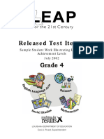 Released Test Items:: Sample Student Work Illustrating LEAP 21 Achievement Levels July 2002