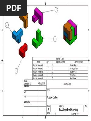puzzle cube drawing