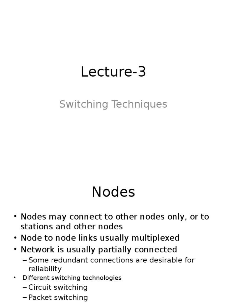 Packet Switching Techniques Explained | PDF | Computers | Technology ...