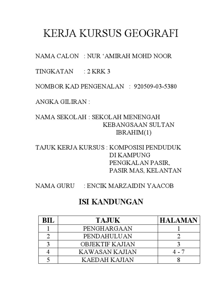 20+ Contoh Laporan Kajian Lapangan Geografi Tingkatan 2