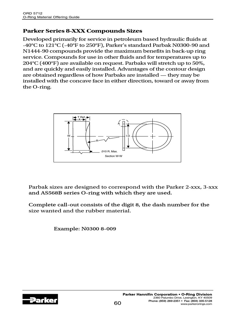 Parker 8-XXX Backup Ring Sizes Guide | PDF | Nature