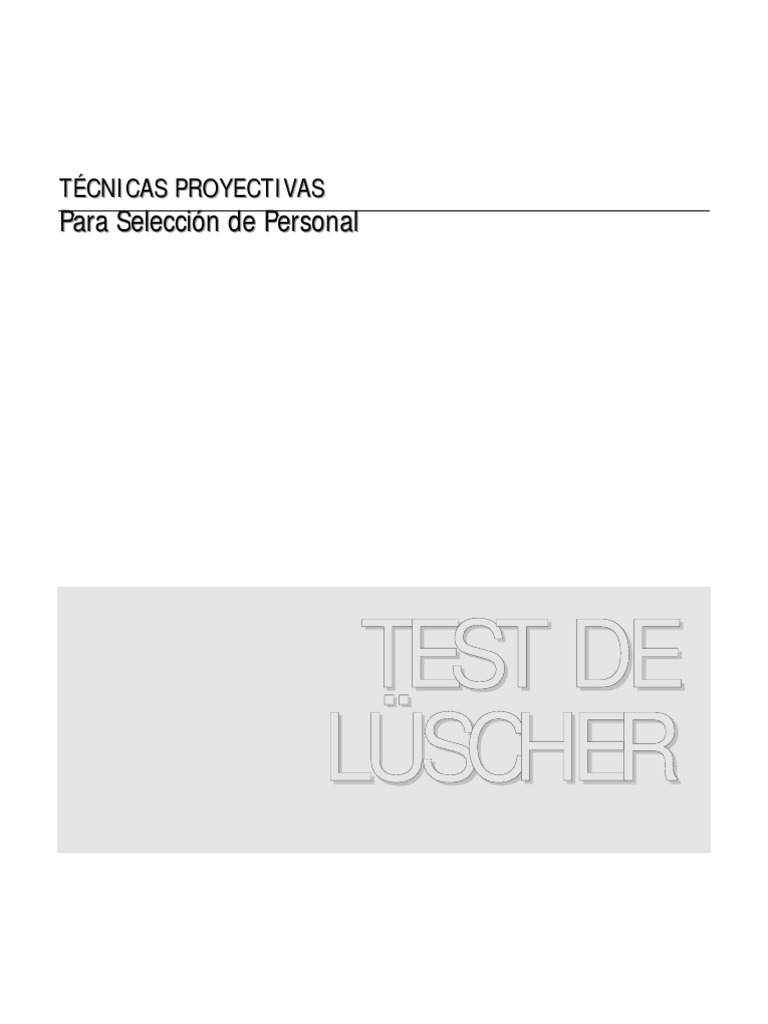 Manual Test de Luscher PDF | PDF | Percepción visual | Color