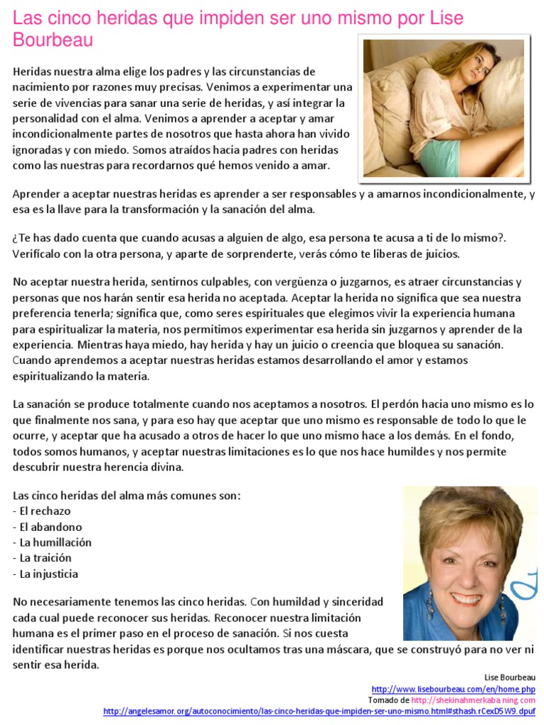 Las Cinco Heridas Que Impiden Ser Uno Mismo Por Lise Bourbeau PDF