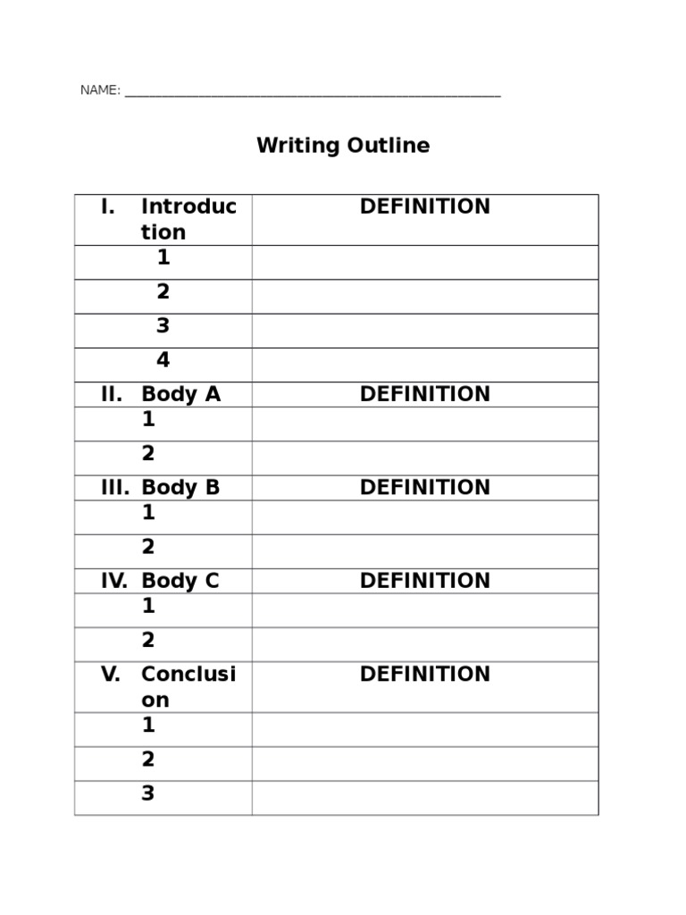 Writing Outline | PDF