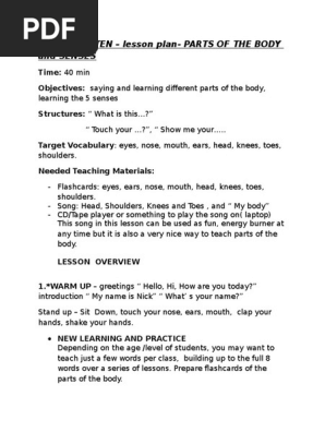 Kindergarten Lesson Plan