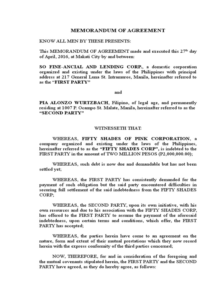 memorandum-of-agreement-consideration-debt