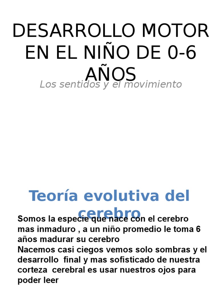 Desarrollo Motor (0-6 Años) | PDF | Hemisferio cerebral | Cerebro