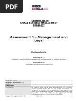 Assessment 1 Management and Legal