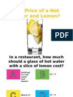 Price of A Hot Water and Lemon