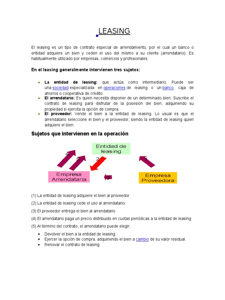 Diferencias entre Leasing y Factoring | PDF | Arrendamiento | Factoring ...