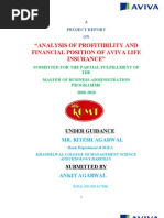 Download PROJECT REPORT ON AViva LIFE INSURANCE by Mayank SN31375954 doc pdf