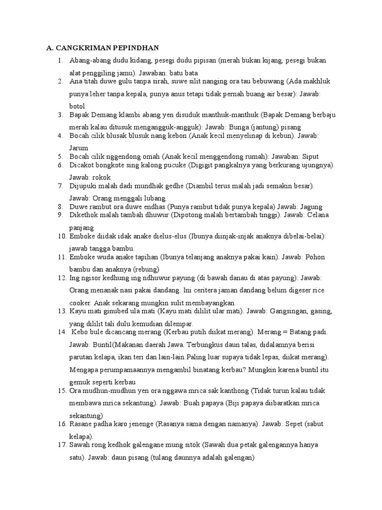 Contoh Cangkriman Docx