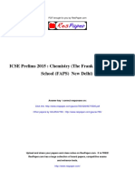 ICSE Prelims 2015: Chemistry (The Frank Anthony Public School (FAPS) New Delhi)