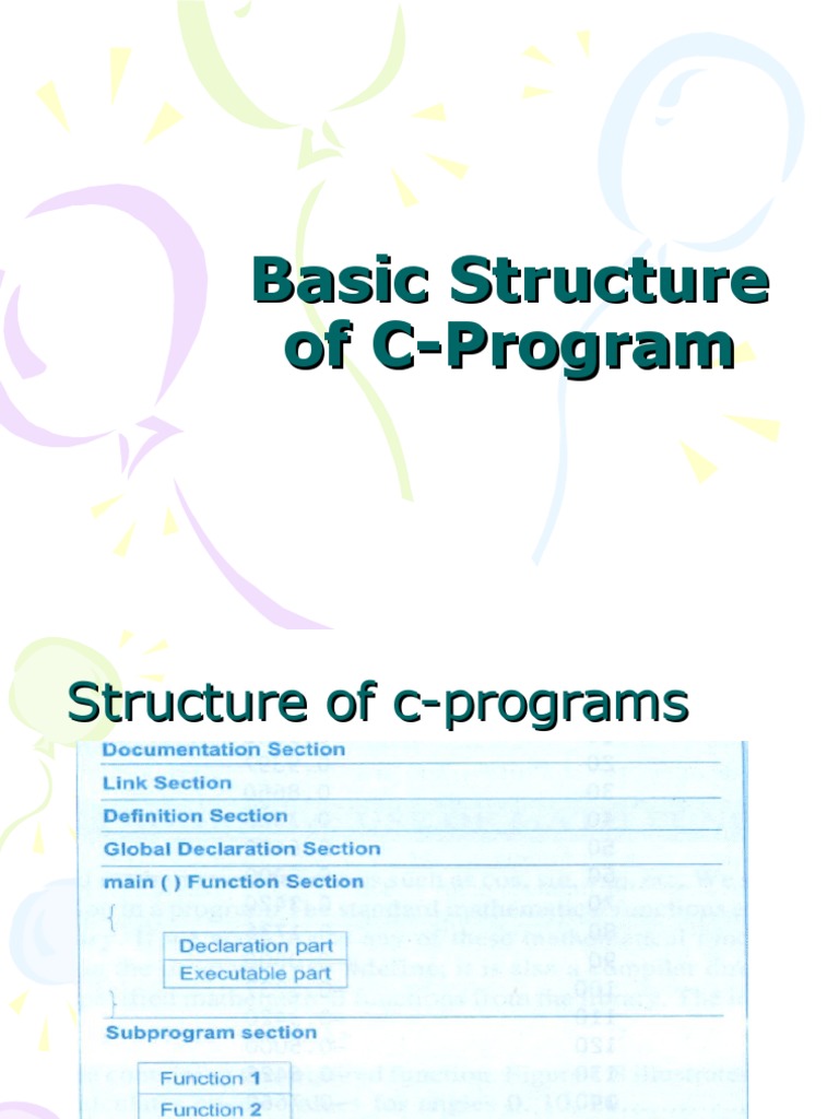 Basic Structure of C-Program | PDF | C (Programming Language) | Area