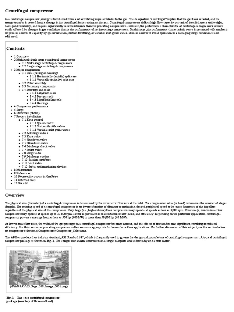Centrifugal Compressor Overview | PDF | Gas Compressor | Valve