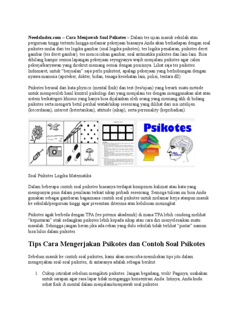 Soal Psikotest Pdf