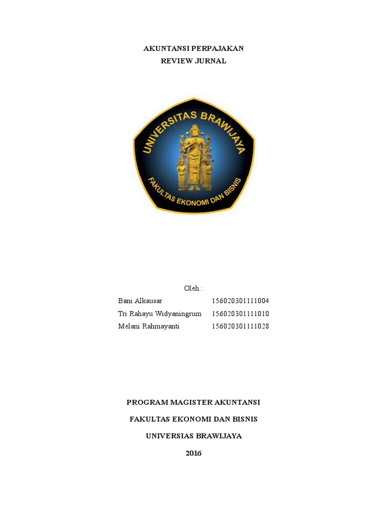 Akuntansi Perpajakan Critical Review Jurnal