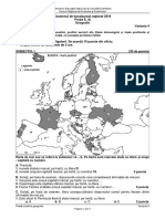 Bac Sesiune Speciala, Proba Geografie 2016