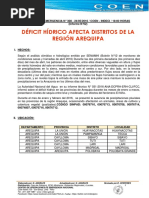 Déficit hídrico en Arequipa