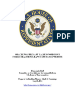 Democratic Committee on Oversight and Government Reform Report on Cover Oregon