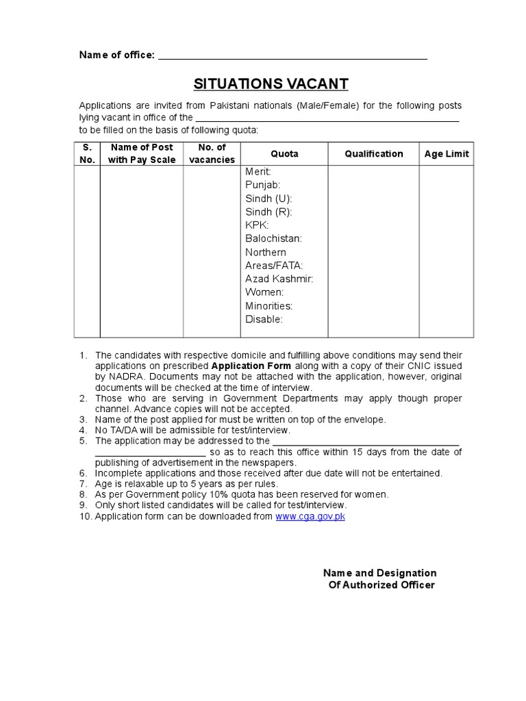 Job Vacancies Announcement | PDF