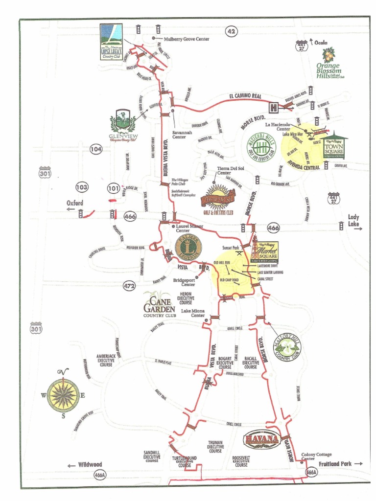 The Villages Golf Cart Path Map Transport