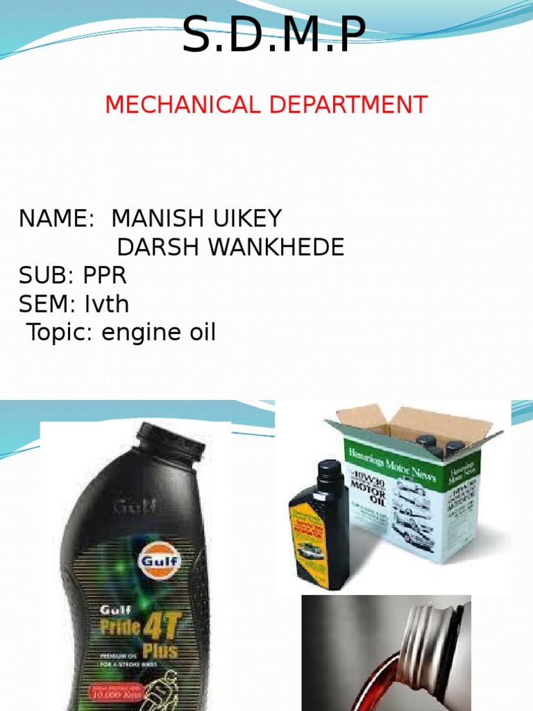 Presentation On Motor Oils | PDF | Motor Oil | Petroleum