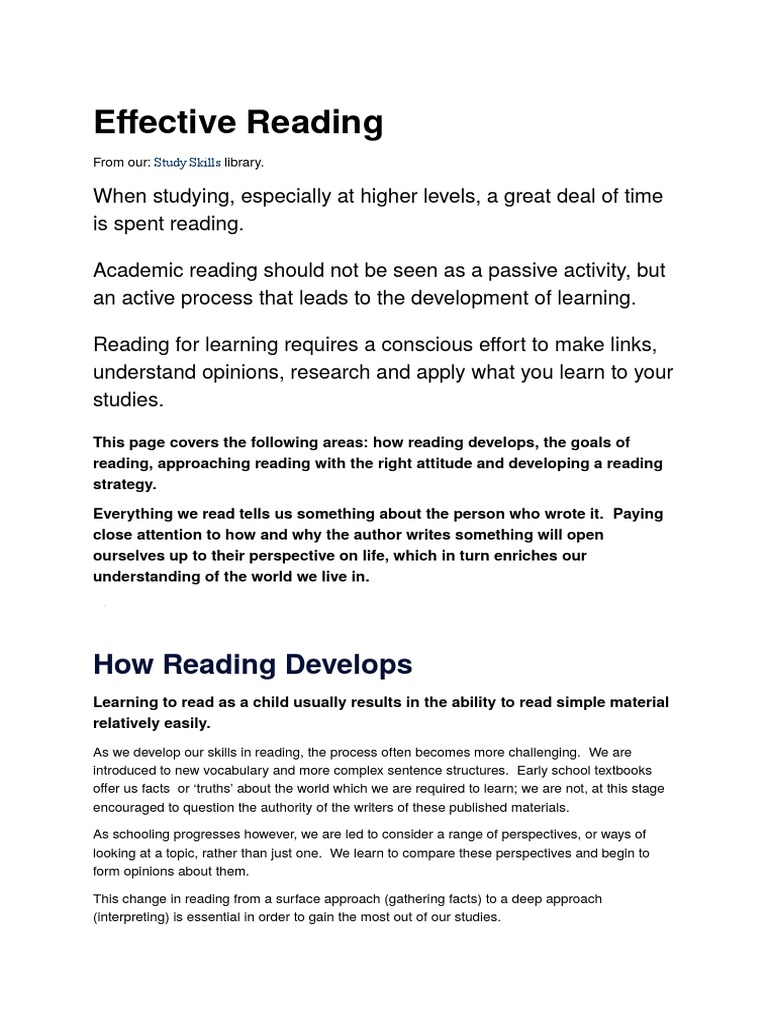 Active Strategies for Critical Reading | PDF | Reading (Process ...