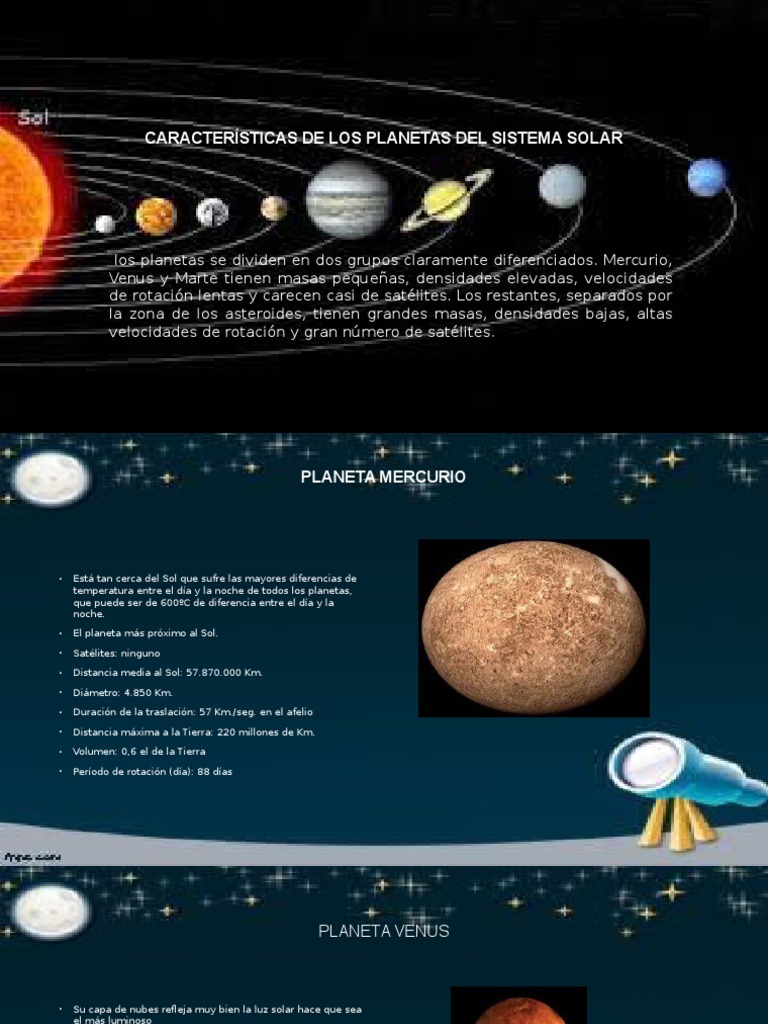 Caracteristicas De Los Planetas Del Sistema Solar Pptx Jupiter Saturno
