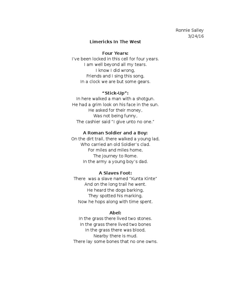 Limerickpoems | PDF | Poetry