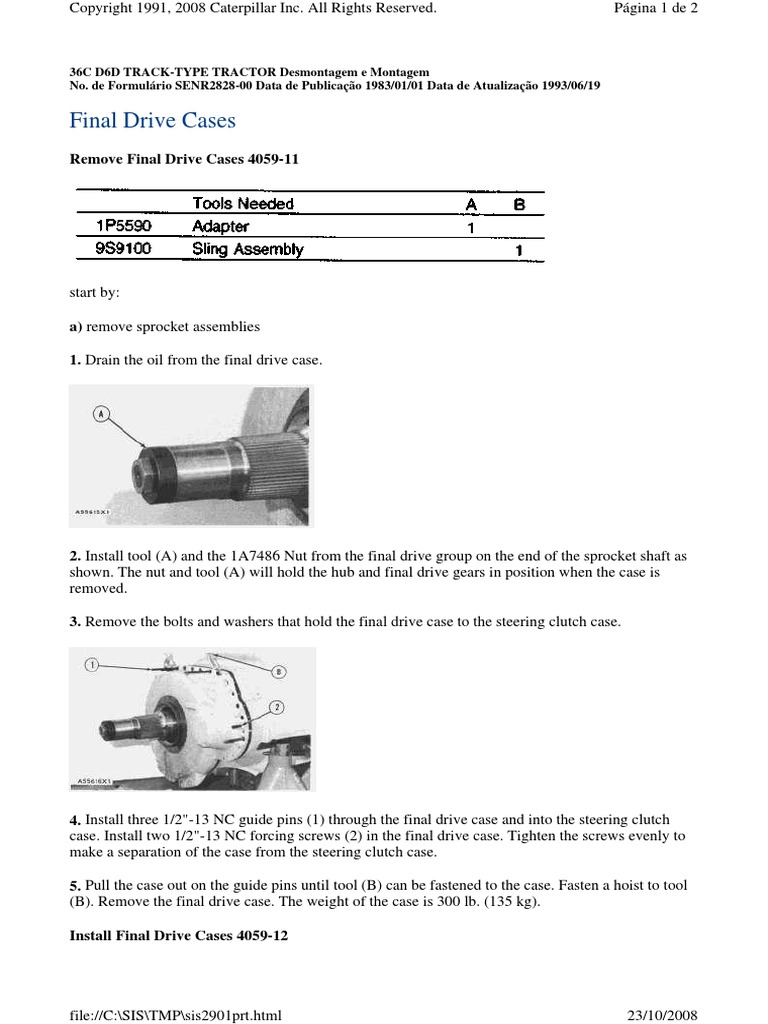 Final Drive 2 1 Cat D6